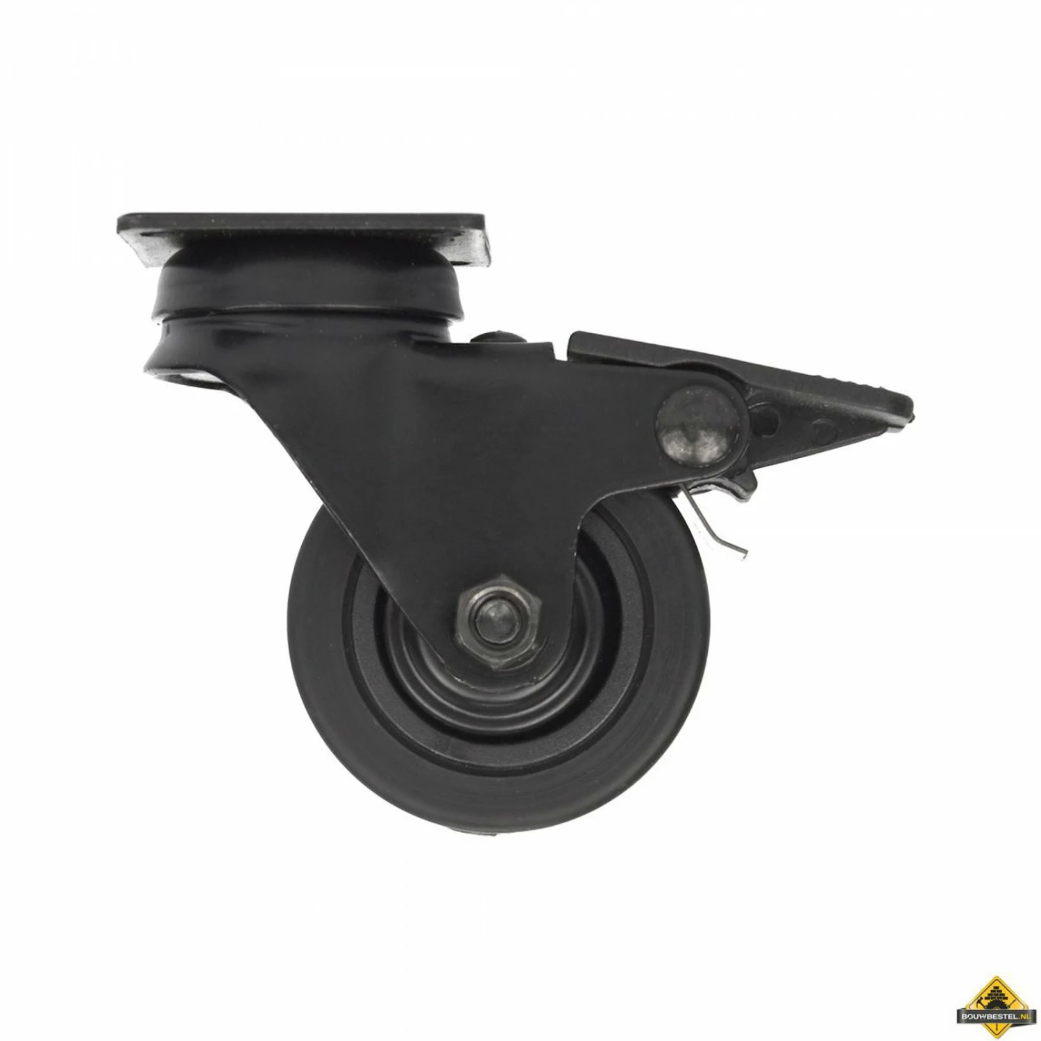 Zwenkwiel+rem Zwart Rubber Los Ø50mm/ Laadcap. 40KG 3 Zwenkwiel+rem Zwart Rubber Los Ø50mm/ Laadcap. 40KG